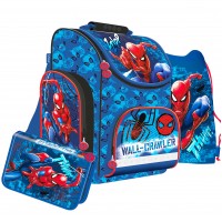 KiddiBex Spiderman Schulranzen Set 4-tlg. - Schultasche Jungen 1. Klasse