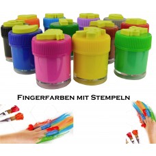 Fingerfarben mit Stempeln
