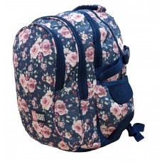 Schulrucksack VINTAGE FLOWERS Mädchen Blumen Blau Rosa Schulranzen Schultasche L