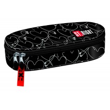 ST.RIGHT Mäppchen HERZEN Mädchen Schwarz Weiß Federmappe Federtasche Stifte Etui