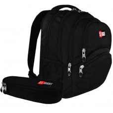 SET Rucksack Mäppchen SCHWARZ Mädchen Jungen Schulrucksack Groß Schule