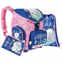 KATZE EINHORN Set Schulranzen Mäppchen Turnbeutel Stift Grundschule pink